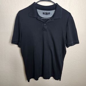 Banana Republic Luxury Touch Polo Shirt Men Small Black Solid Preppy Soft